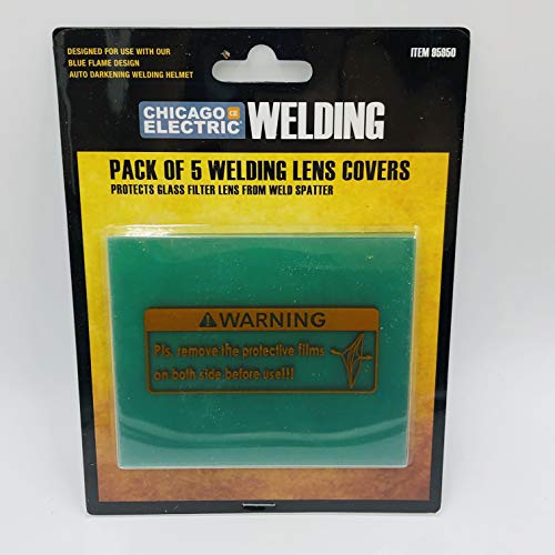 Chicago Electric Welding Systems Pack of 5 Welding Lens Covers for Blue Flame Helmet