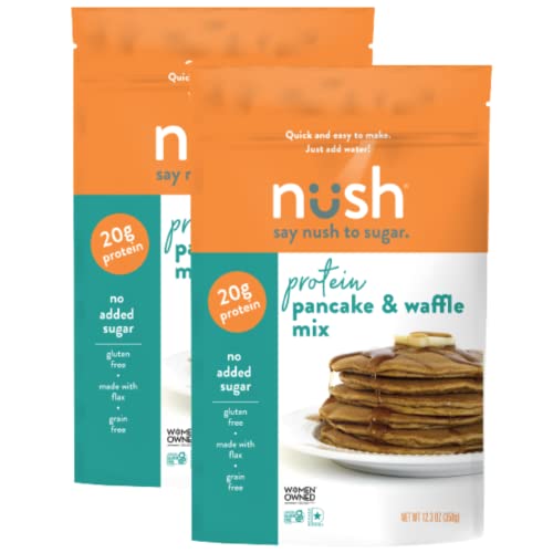 High Protein Healthy Pancake Mix by Nush Foods (Original) | Original Protein Pancake Mix  (2 Pack) - Gluten Free, Grain Free Snacks, Paleo Pancake, High Omega 3, Diabetic Friendly, Maximum Muscle Gain Pancakes, Waffle Mix