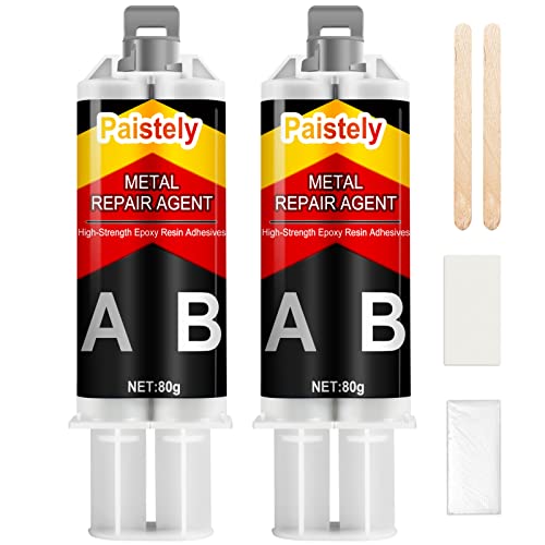 Metal Glue, Glue for Metal High Strength Bonds Metal to Metal (40g*2), Weld Metal Repair Glue, Metal Epoxy for Steel, Metal, Cast Iron