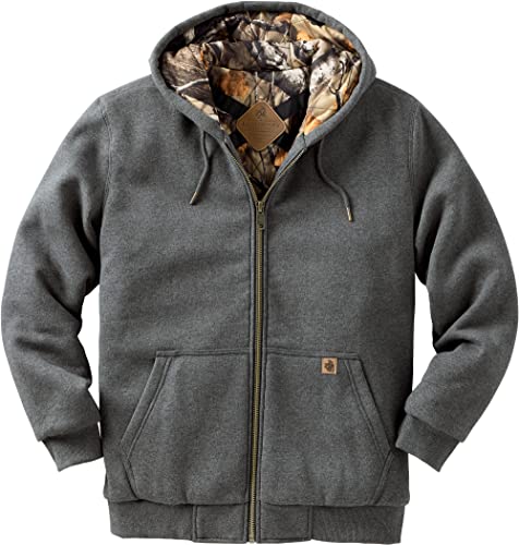 Legendary Whitetails Men's Standard Concealed Carry Guard Insulated Full Zip Hooded Sweatshirt, Charcoal Heather, X-Large