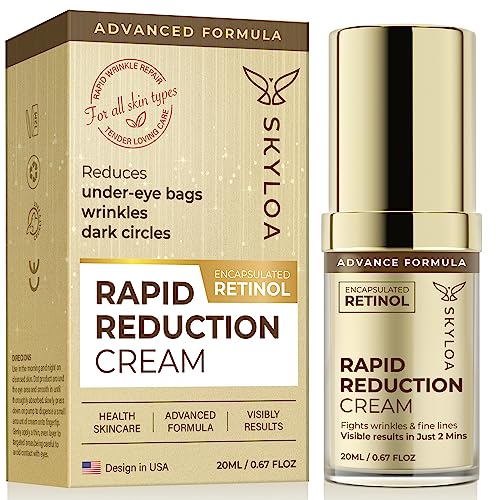 Skyloa Rapid Reduction Eye Cream - Advanced formula - anti aging Cream instant wrinkle remover for face under eye bags treatment instant results 20ML