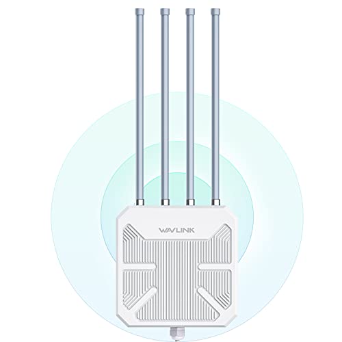 Outdoor WiFi Extender, AX1800 Dual Band Long Range Outdoor Wireless Access Point with 1000Mbps WAN/LAN Port,PoE Powered,Weatherproof,4x8dBi Antennas,Supports AP/Repeater,Mesh Router/Extender Mode