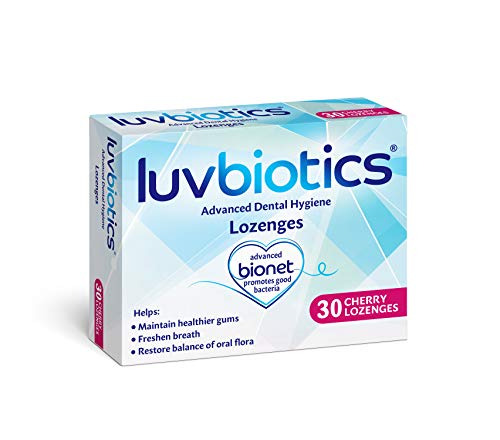 Luvbiotics  Advanced Dental Hygiene (1 Pack)  30 Cherry Flavor Lozenges  Refreshen Breath & Promote Healthy Oral Microbiome  Probiotic Treatment for Adults  Oral Gum Medicine