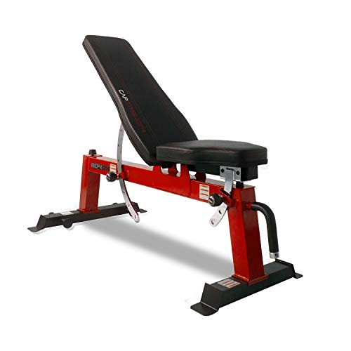 CAP Barbell Deluxe Utility Weight Bench, Red (FM-CS804DX-RD)