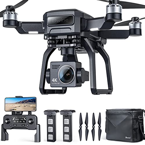 Bwine F7GB2 Drones with Camera for Adults 4K with FAA Completed, 9800FT Transmission Range, 3-Axis Gimbal, 2 Batteries 50 Min Flight Time, GPS Auto Return, Follow Me, Waypoints,Level 6 Wind Resistance