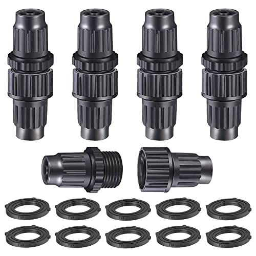 ECODESEO Expandable Garden Hose Repair Kit, Plastic Flex Hose Repair Kit, Male and Female Hose End Repair Fittings/Connector, 5 Pcs