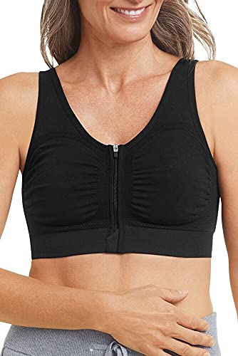 Amoena Womens Emilia Seamless Post-Surgical Pocketed Bra black size 36/38