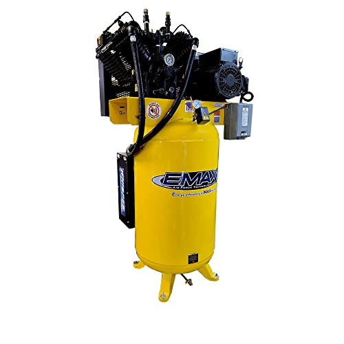 EMAX EMXES07V080V1 Compressor (7.5 Hp 2 Stg 1 Ph Vert 80 Gal), 1 Pack