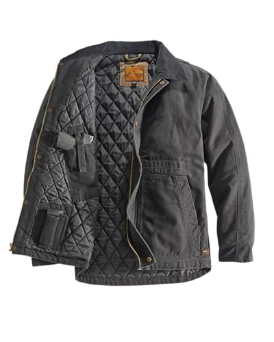 Venado Concealed Carry Jacket for Men - Heavy Duty Canvas - Conceal Carry Pockets (Black, Medium)