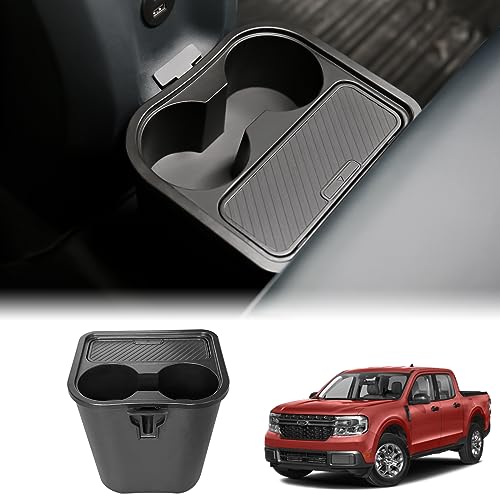 Mabett Trash Can for Ford Maverick 2022 2023 2024, Multi-Function Maverick Accessories, Trash Bin with Cup Holder, Extra Rear Storage Box