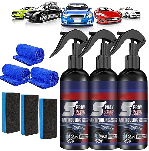 3PC Multi-functional Coating Renewal Agent, 3 in 1 High Protection Quick Car Coating Spray Fast-Acting, Ceramic Coating Agent Spray, High Protection Nano Coat, Anti Dirt - Boost Gloss