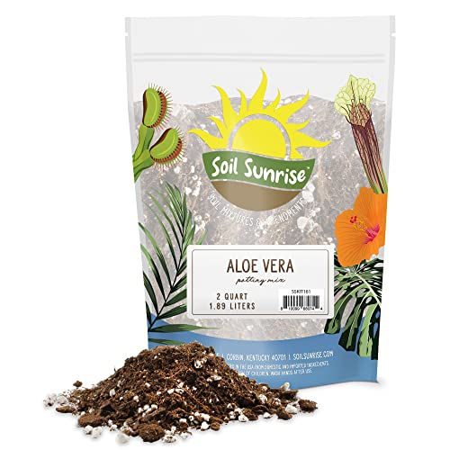 Aloe Vera Potting Soil Mix (2 Quarts), Custom Blend for Aloe Vera Plants and Succulent Houseplants