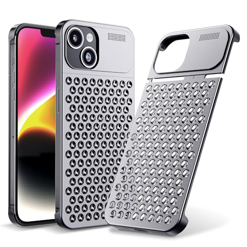 Arae for iPhone 14 / iPhone 13 Aluminum Case, Anti-Fall Heat Dissipation, Anti-Scratch Slim Case for iPhone 14 / iPhone 13, Gray