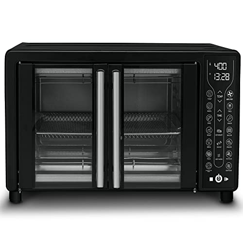 Digital French Door Air Fryer Toaster Oven, Black