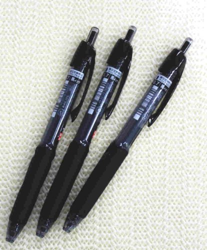 Uni-ball Power Tank Ballpoint Retractable & Fine Ballpoint Pen Rubber Grip Type-0.7mm-black Ink-value set of 3