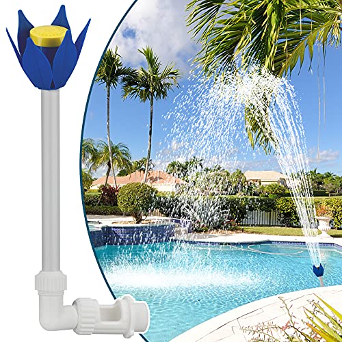 Klleyna Water-Fountain Swimming-Pool Flower-Sprinkler Decoration - Lotus Waterfall Above Inground Pool, Fun Cooling Spray for Outdoor Garden Pond 1.5"/2.2" Return Outlet, Jet Pump Accessories No-Power