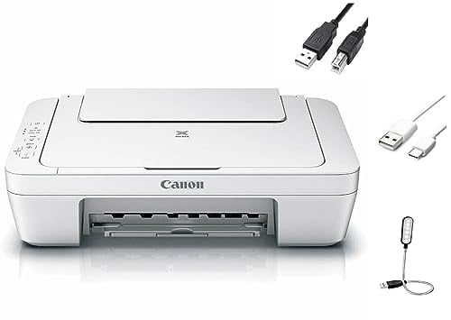 Canon PIXMA MG2522 All-in-One Color Inkjet Personal Printer, 3-in-1 Print, Scanner & Copier, Home Business Office, White + Accessories