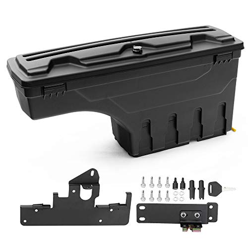 G-PLUS Truck Bed Storage Box Tool Box Compatible With 2005-2020 Toyota Tacoma,Black Rear Tool Box (Passenger Side)