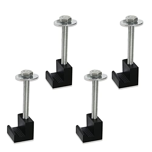 WnSEu MSCRP Aluminum Mounting Clamps for Pickup Truck Tool Box Mount Tie Downs J Hook Crossover Tool box Pickup 4pcs