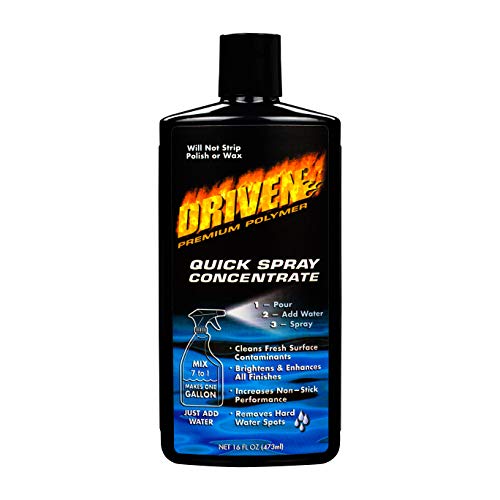 DRIVEN Water Spot Remover Quick Spray Concentrate for Cars, Boats, RVs & More - Brightens & Enhances Finish with Non-Stick Protection for Fiberglass, Paint, Metals, Glass, Plastic & More