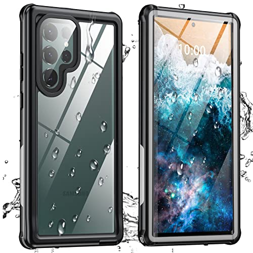 Joytra for Samsung Galaxy S22 Ultra Case Waterproof, Built in Screen Protector, Heavy Duty Military Grade Drop Protection, Full Body Clear Cover with Shockproof Case for Galaxy S22 Ultra 5G 6.8'