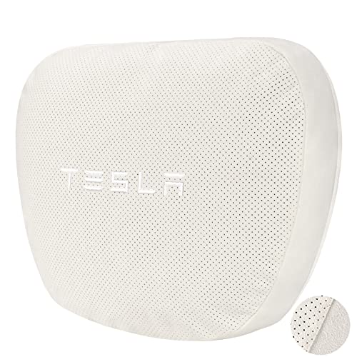 ELENAT for Tesla Headrest Pillow, Luxury Comfortable Tesla Neck Pillow, Car Neck Support for Tesla Model 3 Y S X Accessories, Universal Fit Car Cervical Pillow for Travel, 1 Piece (Style 2, White)