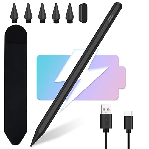 iPad Pencil 9th&10th Generation,15mins Fast Charge Apple Pencil with Palm Rejection&Tilt Sensitive,Stylus Pen for iPad(2018-2023)10/9/8/7/6Gen,iPad Pro 11&12.9inch,iPad Air 3/4/5,iPad Mini 5/6(Blcak)