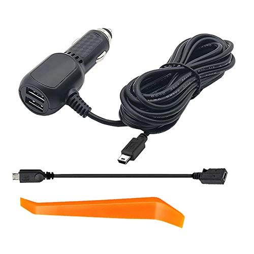 Dash Cam Charger, Dosili car Dash cam USB Power Cord, Micro USB & Mini USB Cable, for Dash Camera and GPS Charger Power Cord11.5ft