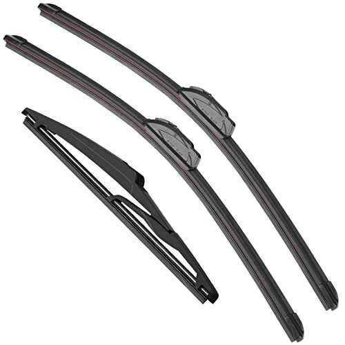 RAINTOK Windshield Wiper Blade Set Replacement for Jeep Grand Cherokee 2014-2021 Original Equipment Replacement Front Rear Wiper Blades-22"/21"/11" (Set of 3) U/J Hook