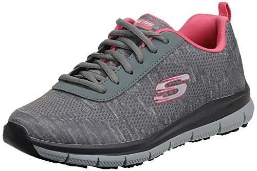 Skechers Women's Comfort Flex Sr Hc Pro Health Care Professional Shoe,gray/pink,8.5 M US