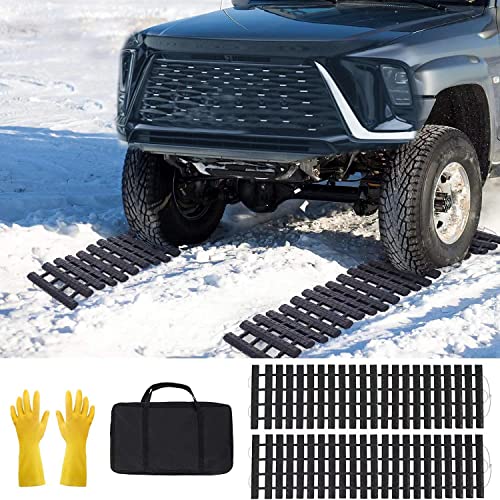 BASHIK Portable Recovery Traction Mat Tracks for Car/Truck in Mud, Snow, IceSand Emergency Strong Grasping Strength W:10.6 X L:39.5 Off Road Accessories