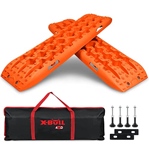 X-BULL New Recovery Traction Tracks Sand Mud Snow Track Tire Ladder 4WD (Orange, 3gen)