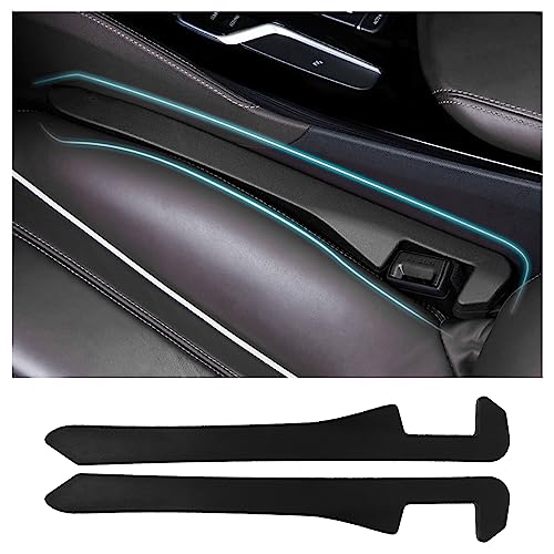 2PCS Car Seat Gap Filler - Elastic Car Seat Gap Filler Organizer Universal for Car Truck Suv Between Seat and Console - Prevent Items from Droping - Add Style to Your Car Accessories (Black/2pcs)