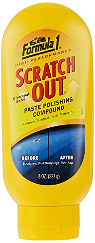 Formula 1 Scratch Out Car Wax Polish Paste (8 oz) - Car Scratch Remover for All Auto Paint Finishes - Polishing Compound for Moderate Scratches, Bird Droppings, Tree Sap & Swirl Remover