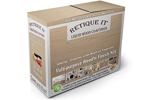 Wood Finish Multi-Purpose Kit  GO Beyond Faux Wood with Paintable Liquid Wood Based Primer and Gel Stain - Graining Tools Included (16oz Kit, Pickled Oak)