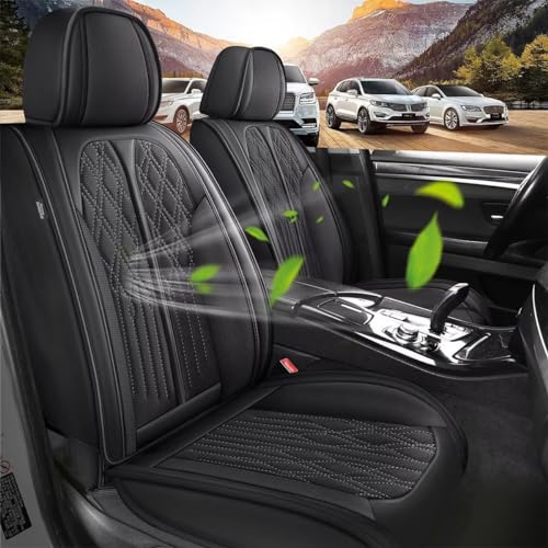 DISUTOGO Car Seat Cover Fit for Kia Sportage 2009-2024,Full Set Faux Leather Waterproof Breathable Sportage Seat Covers Automotive Cushion Protector Compatible with Airbag(5 Seats,Black)