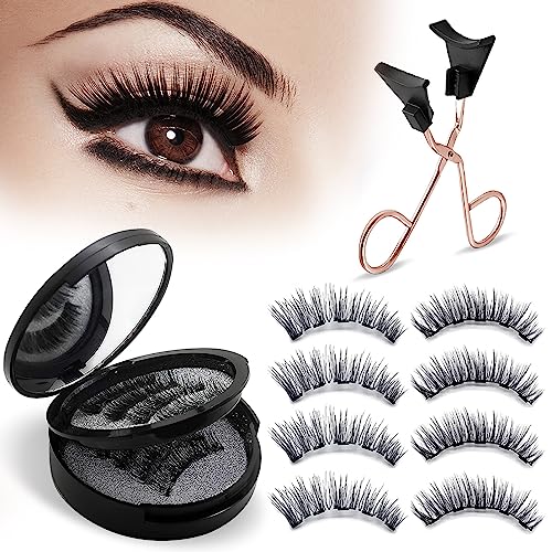 iTecFreely Magnetic Eyelashes, 3D Natural Look False Lashes No Glue, Light Weight & Reusable Magnetic Eyelashes without Eyeliner