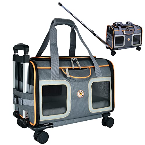 Sunrise Co. Small Pet Carrier Airline Approved - Pet Carrier with Wheels for Easy Transport and Travel - Fits Pets Up to 14 lbs - Carrier for Small Dogs and Cats