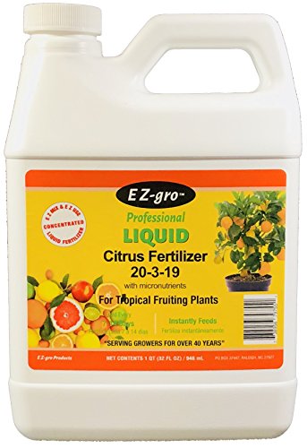 EZ-gro Citrus Tree Fertilizer - Orange, Lemon, Lime, Mango, Avocado - Citrus Fertilizer for Tropical Fruit Trees to Grow More Fruit - Garden-Growing Miracle Nutrients - 1 Qt / 32 fl oz / 946 mL