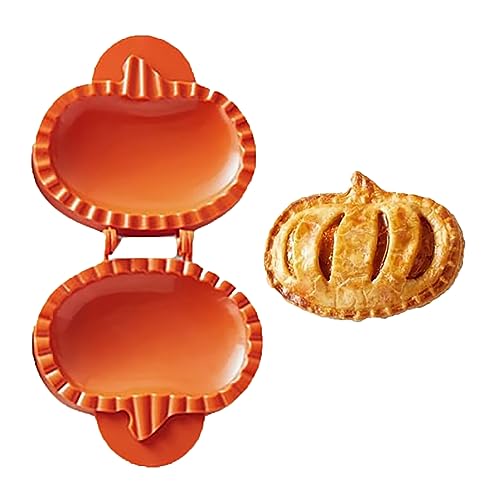 Halloween One-Press Hand Pie Maker, Party Potluck Mini Pie Maker, Hand Pie Molds For Baking, Dough Presser Pocket Pie Molds, Apple, Pumpkin and Acorn Shapes (Pumpkin)