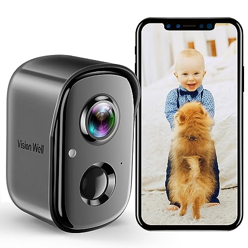 Wireless Indoor Security Cameras,1080P Battery Powered Outdoor AI Motion Detection WiFi Home Camera with Siren, Spotlight, Color Night Vision,2-Way Talk, SD/Cloud Storage