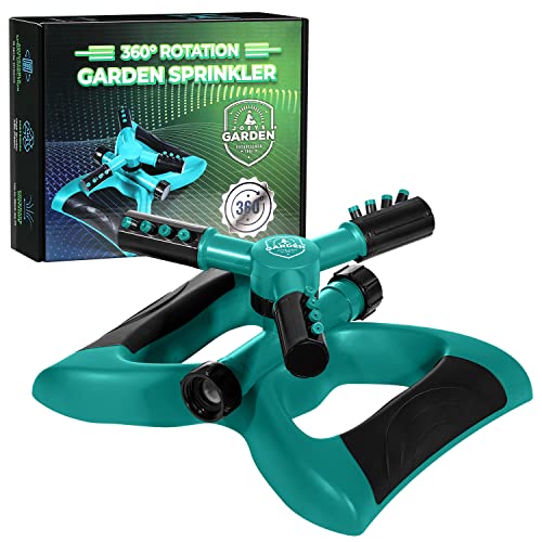 Joeys Rotating Garden Sprinkler for Large Area Coverage, Lawn and Yard Sprinklers