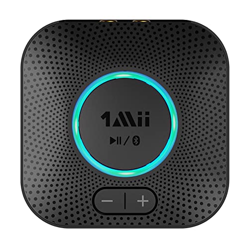 1Mii B06S Bluetooth 5.2 Receiver, HiFi Wireless Audio Adapter for Home Stereo System w/aptX HD& Low Latency, Volume Control for Car Speaker, Amplifier, with 3.5 mm/RCA Outputs, Long Range