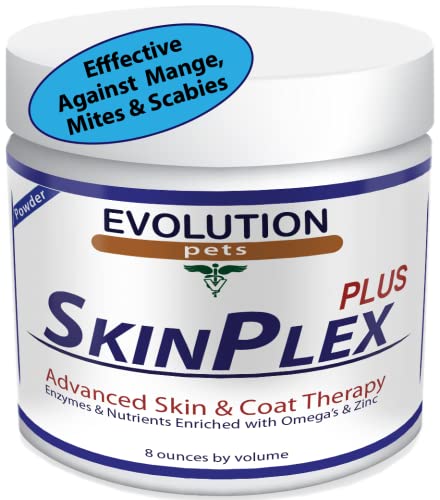 Mange Remedy for Dogs. SkinPlex PLUS Digestive Enzymes  helps with dog & puppy mange, scabies, and mites. All natural, safe & effective. Made in the USA.