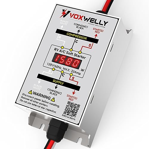 VOXWELLY Soft Start for RV Air Conditioner, Display Real-time Power, Easily Start an AC and other Appliances on RV Power, for RV, Van, and Camper Air Conditioning Systems, Include RV AC Soft Start Kit