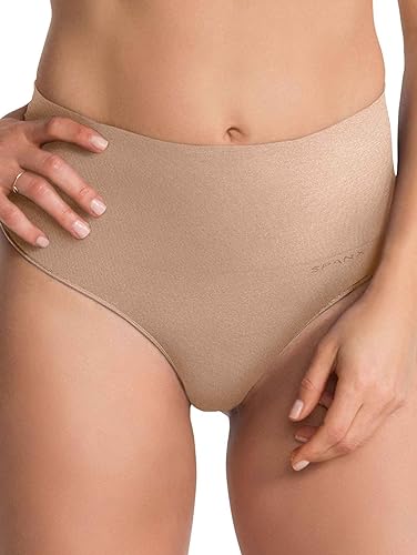 SPANX Shapewear for Women Everyday Shaping Tummy Control Panties Thong Soft Nude MD - Regular