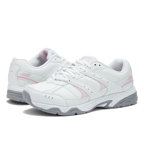 Avia Verge Womens Sneakers - Tennis, Court, Cross Training, or Pickleball Shoes for Women, 9 Medium, White with Light Pink