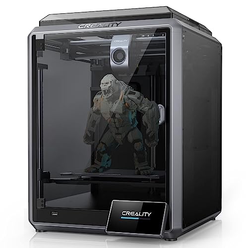 Creality K1 3D Printer Upgrade with 600mm/s Printing Speed 300C High-Temperature Nozzle Direct Extruder Hands-Free Auto Leveling Dual Z Axes Stable Cube Frame 8.66x8.66x9.84