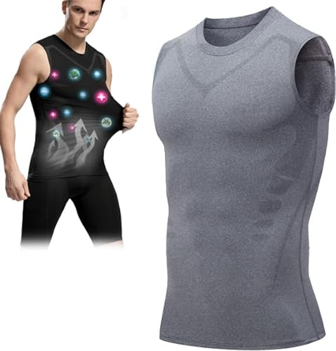 2023 New Ionic Shaping Vest, MENIONIC Tourmaline PostureCorrector Vest, ENERGXCEL Ionic Shaping Vest for Men to Build a Perfect Body (XL, Grey)
