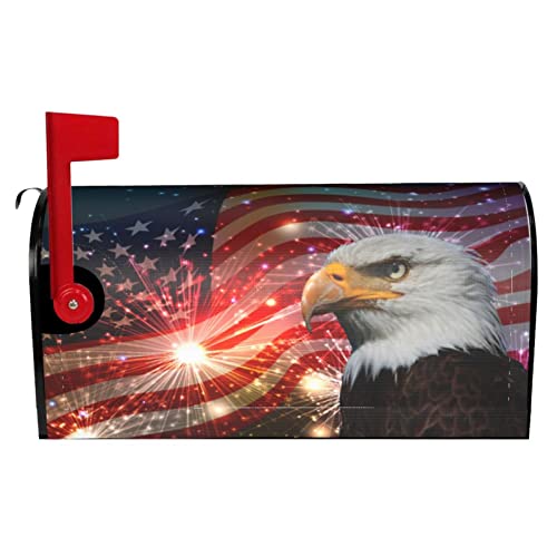 American Flag Eagles Mailbox Covers Magnetic 21x18 Inch Independence Day 4th of July Mailbox Cover Country Patriotic Mail Wraps Waterproof Memorial Day Post Box Cover for Garden Yard Decor 2